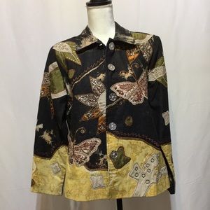 INDIGO MOON BEAUTIFUL EMBELLISHED APPLIQUÉ JACKET